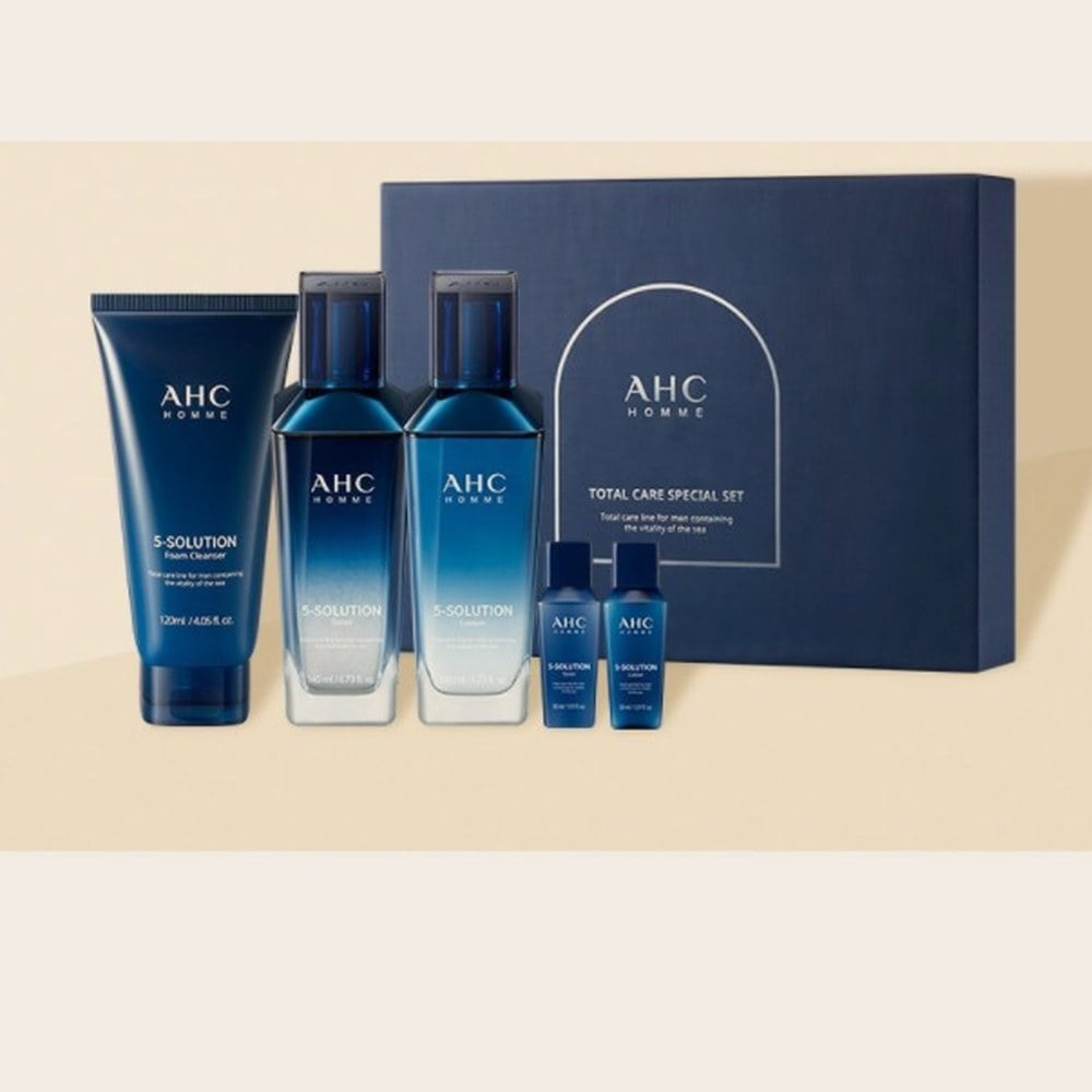 Homme Total Care Special Set (3 piezas) limpiador 120ml + tónico 140ml + loción 140ml de AHC